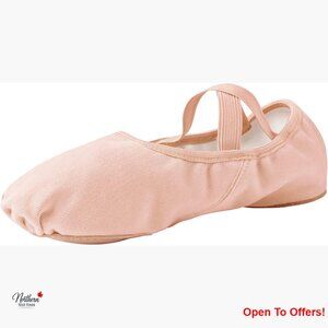 Highly Stretch Canvas Ballet Shoes Split Sole Suede Leather Dance